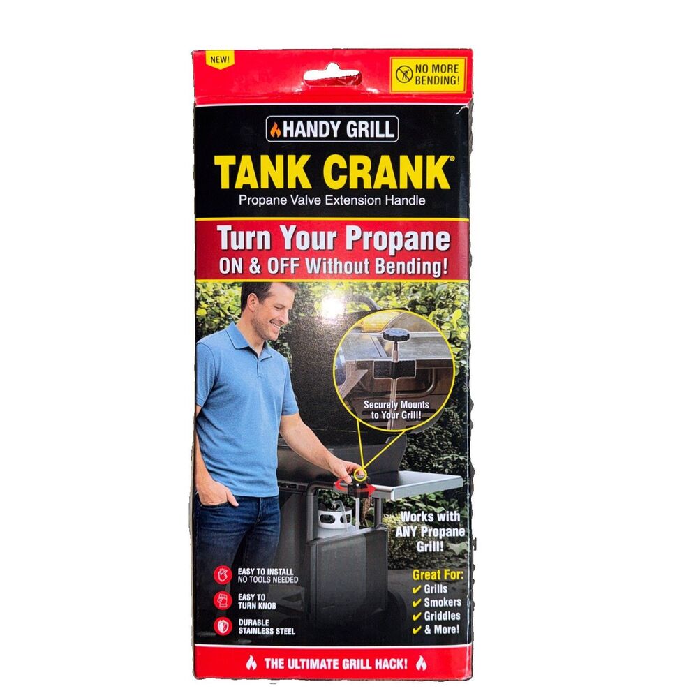 New Handy Grill Tank Crank – Propane Valve Extension Handle NO MORE BENDING